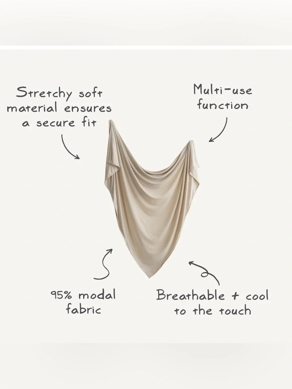 Mushie Stretchy Swaddle - Fog